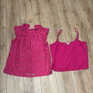 Nanette Lenore Dark Pink Lace Top and Camisole Set Size XS